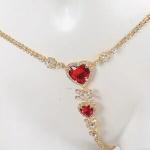 Gold Red Bikini Body Chain NWT B8